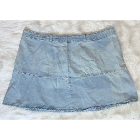 Light Wash Ruffle Hem Denim Skirt- Size 43in - Picture 3 of 3